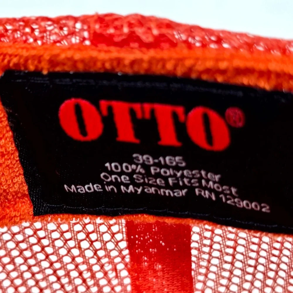 OTTO Trucker Hat Orange Country Roots Patch Mesh Snapback 39-165 Coachella Farm